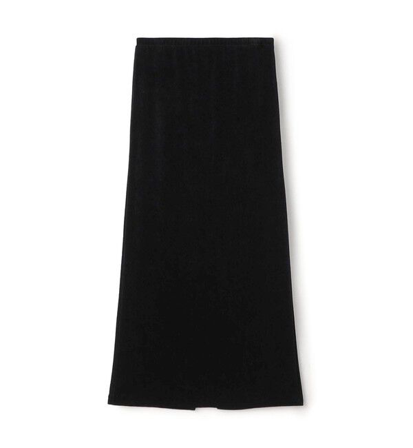 DES PRES「 ブライトベロア タイトマキシスカート」|タイト|19 ブラック