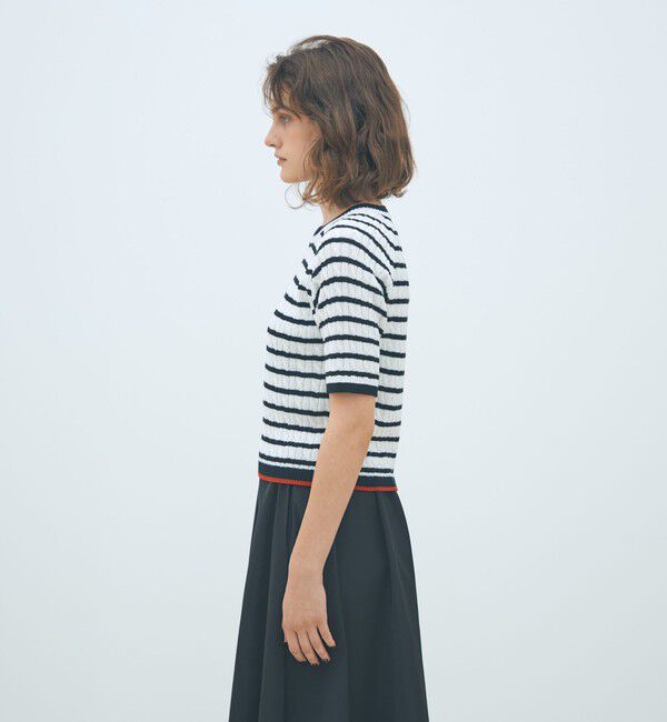 MACPHEE「ギザケーブル ハーフスリーブプルオーバー」|ニット・セーター|