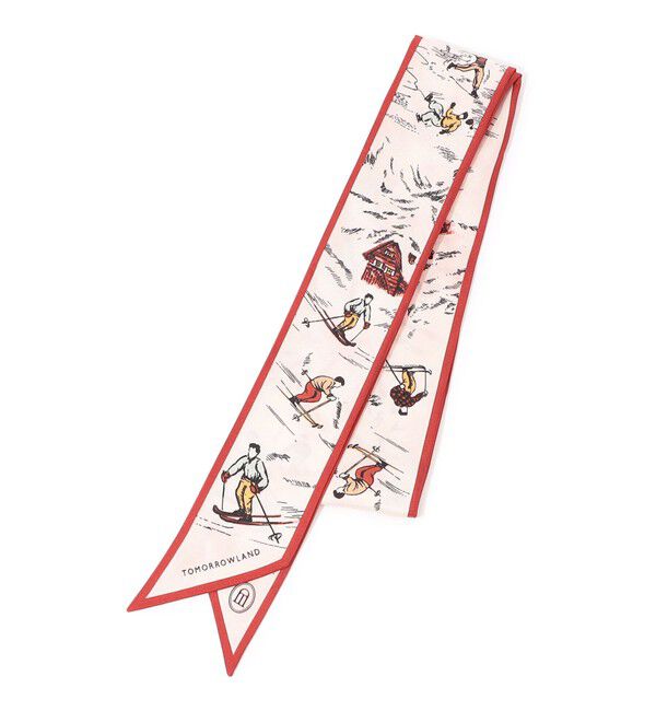 TOMORROWLAND GOODS「Atelier TOMORROWLAND WINTER SPORTS BANDEAU シルクスカーフ」|バンダナ・スカーフ|34 ライトピンク系