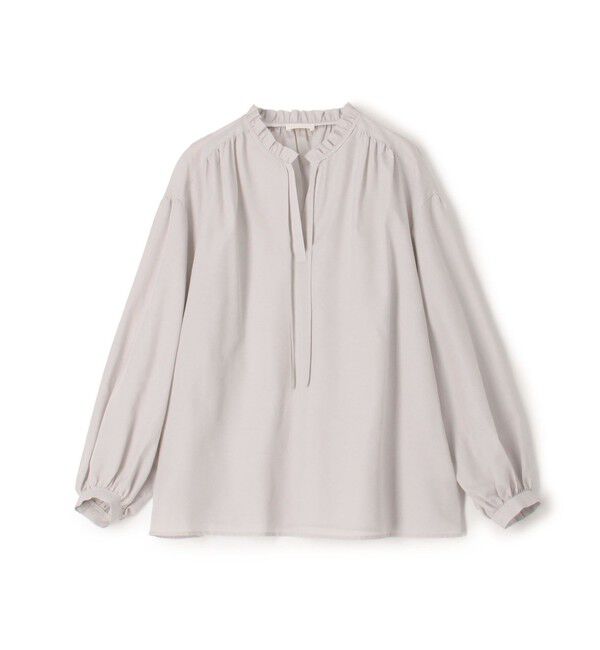 Ballsey「ハイカウントポプリン フリルカラーブラウス」|シャツ・ブラウス|13 ライトグレー