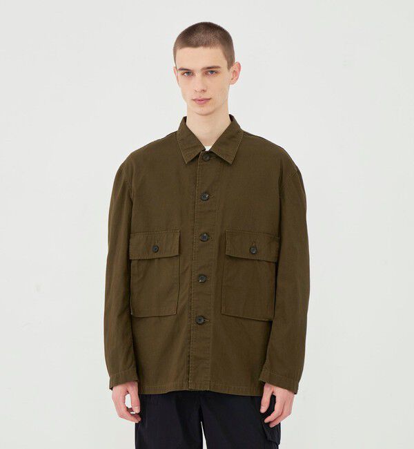 GALERIE VIE「ストーンウェーブコットン サファリシャツ」|ブルゾン・スタジャン|