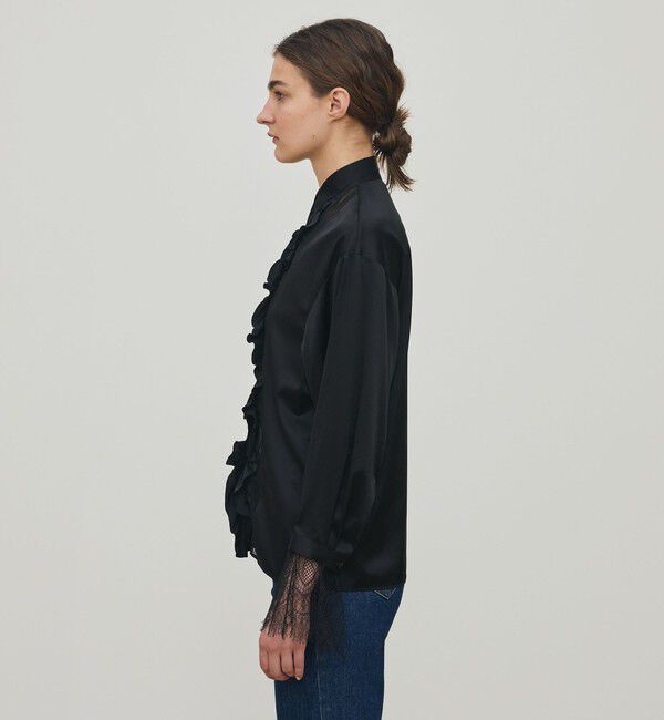 DES PRES「シルクサテン ラッフルシャツ」|シャツ・ブラウス|