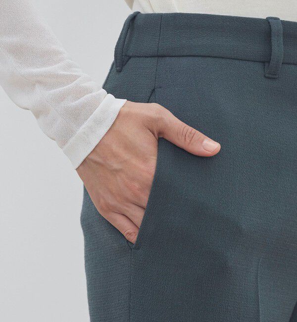 DES PRES「ナチュラルストレッチウール セミフレアパンツ」|スラックス|