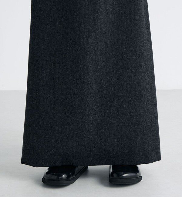 Edition「ウールメルトンポプリン Iラインスカート」|スカート|