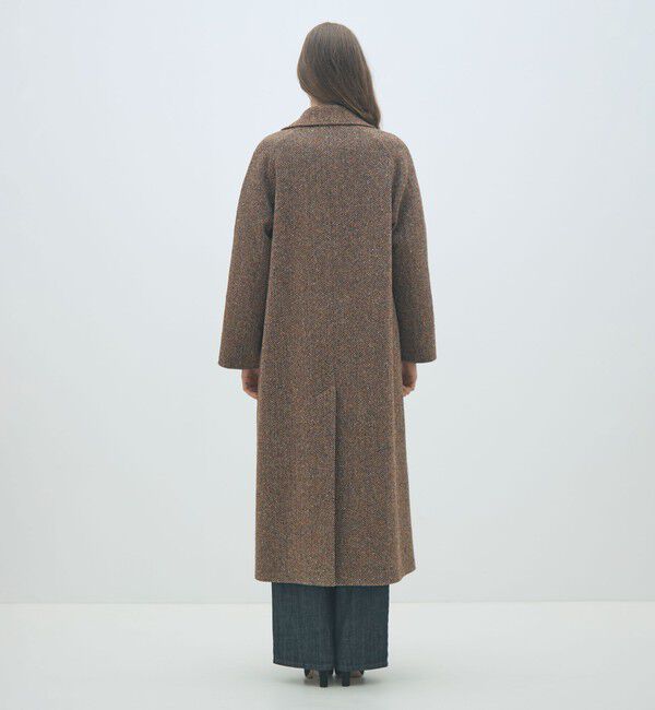 MACPHEE「カラーネップヘリンボーン ダブルブレストロングコート」|チェスターコート|