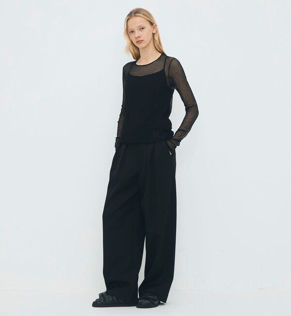 CABaN「コットンナイロンストレッチ シアークルーネックプルオーバー」|ニット・セーター|