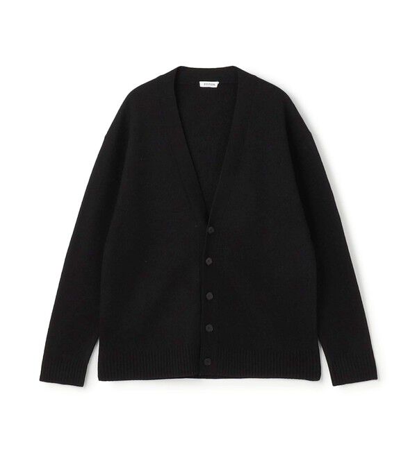 Edition「スラブ縮絨 Vネックカーディガン」|カーディガン|19 ブラック