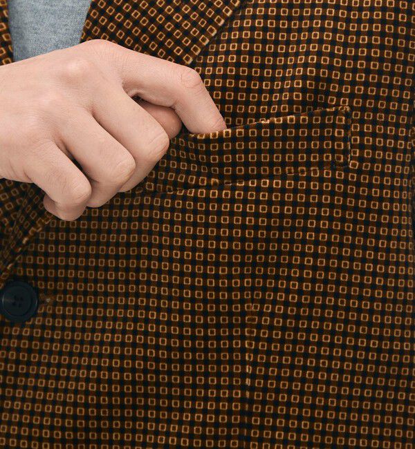 CABaN「コットンベルベット Pixelプリント3Bジャケット」|テーラードジャケット|