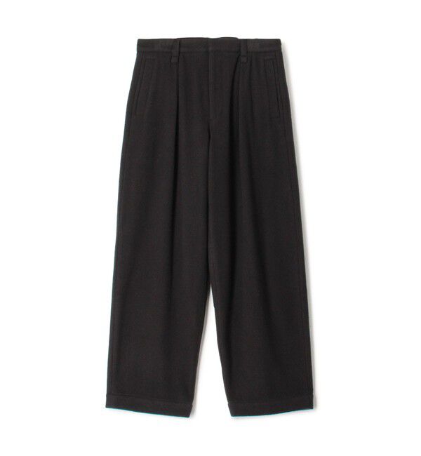 TOMORROWLAND MENS「ウールナイロンビーバー 1プリーツカーブパンツ」|その他|17 チャコールグレー