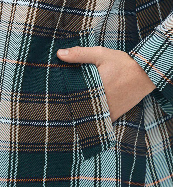 CABaN「ポリエステル ビッグチェックジャカード ステンカラーコート」|ステンカラーコート|