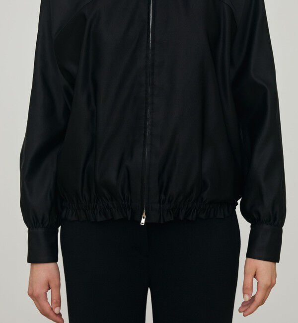 DES PRES「トリアセテートシルクサテン ジップアップブルゾン」|ブルゾン・スタジャン|