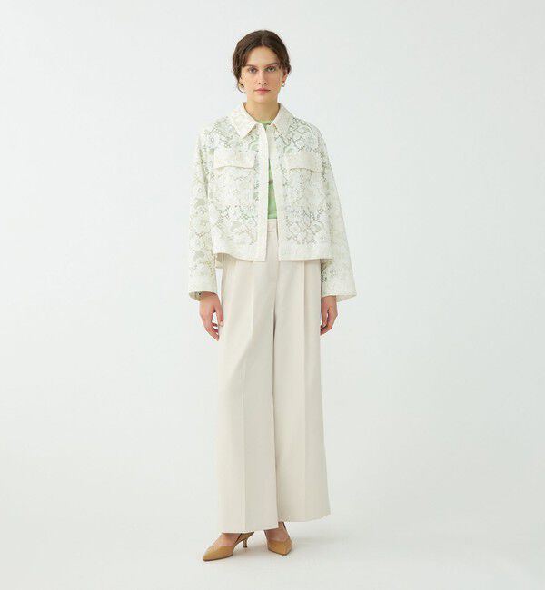 Ballsey「フラワーコードレース ステンカラーブルゾン」|ブルゾン・スタジャン|