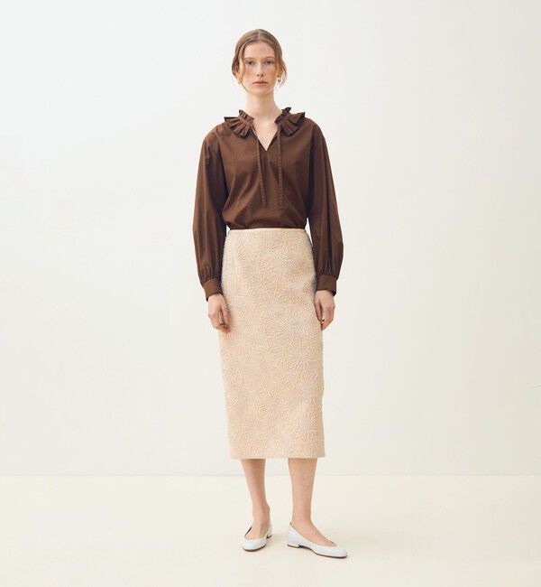 TOMORROWLAND collection「ライトモールスキン ラッフルブラウス」|シャツ・ブラウス|