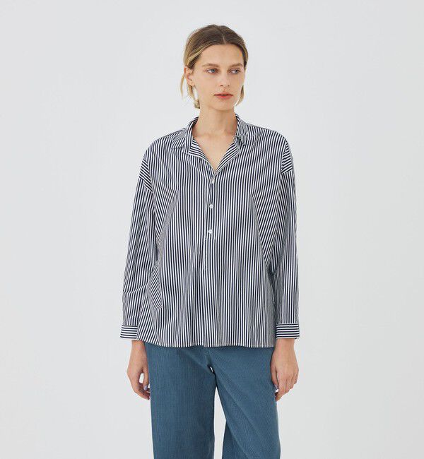 GALERIE VIE「シルキーコットン スキッパーブラウス」|シャツ・ブラウス|