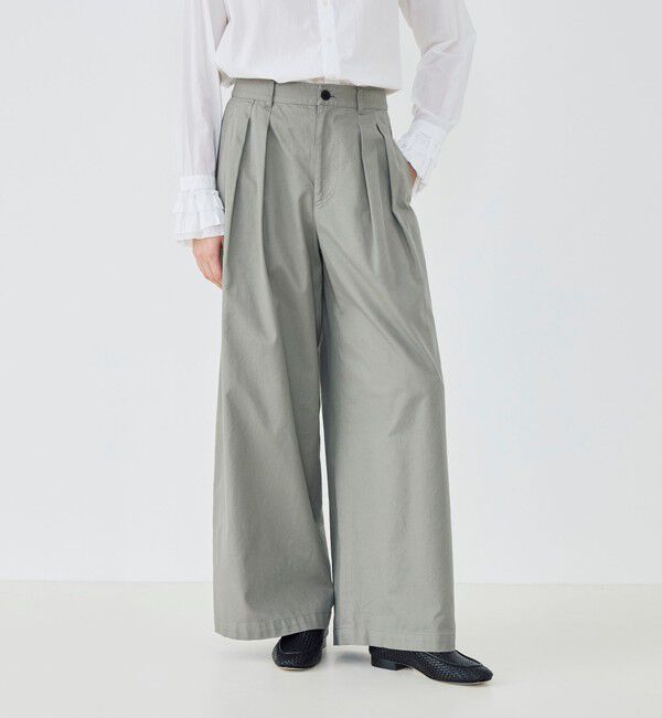 GALERIE VIE「ノンマーセライズドコットン タックワイドパンツ」|その他|