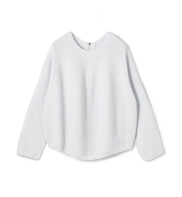 GALERIE VIE「コットンカノコ バックジッププルオーバー」|ニット・セーター|13 ライトグレー