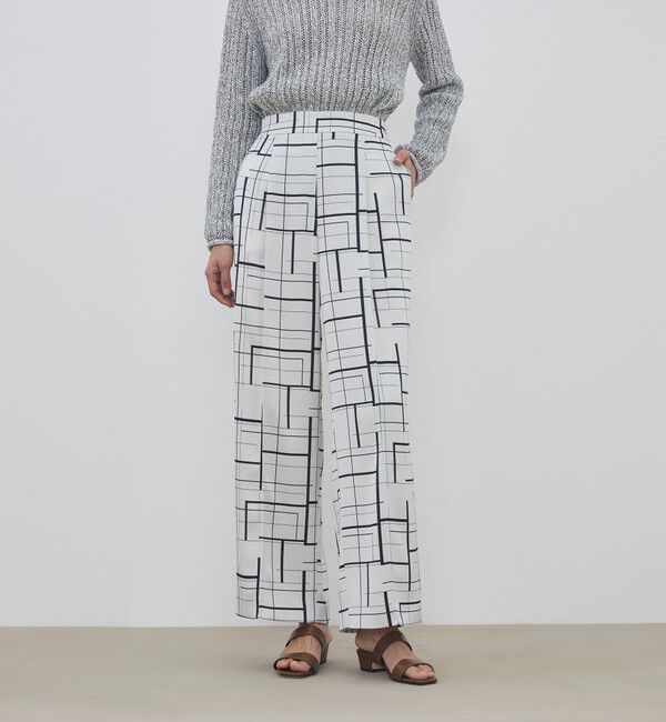 DES PRES「 ウィンドウフレームプリント タックセミワイドパンツ」|その他|