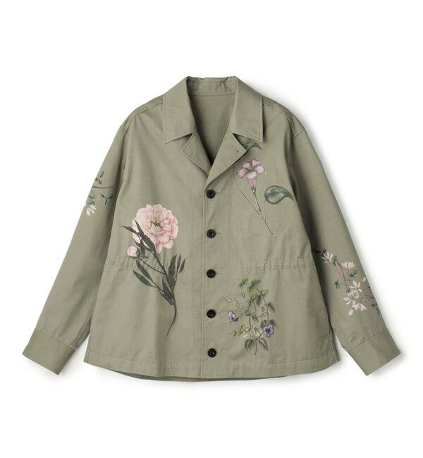 CABaN「コットンツイル フラワープリントブルゾン」|テーラードジャケット|54 グリーン系