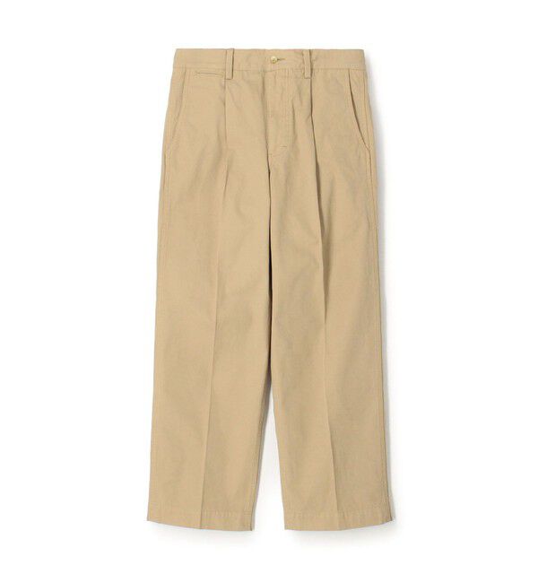 TOMORROWLAND MENS「60/3 コットンオックスフォード 1プリーツバレルパンツ」|チノ|43 ベージュ