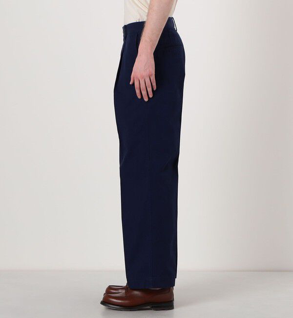 TOMORROWLAND MENS「60/3 コットンオックスフォード 1プリーツバレルパンツ」|チノ|