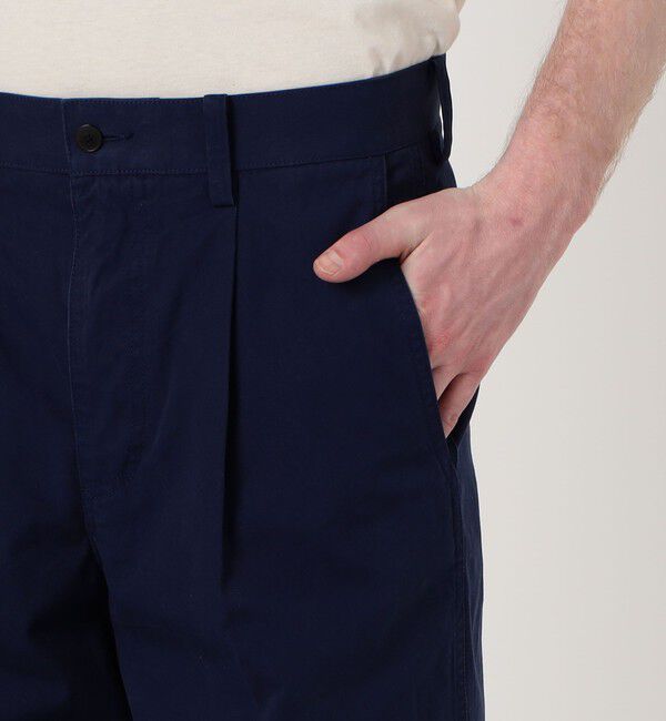 TOMORROWLAND MENS「60/3 コットンオックスフォード 1プリーツバレルパンツ」|チノ|