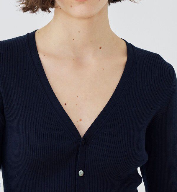 GALERIE VIE「ギザコットンリブ Vネックカーディガン」|カーディガン|