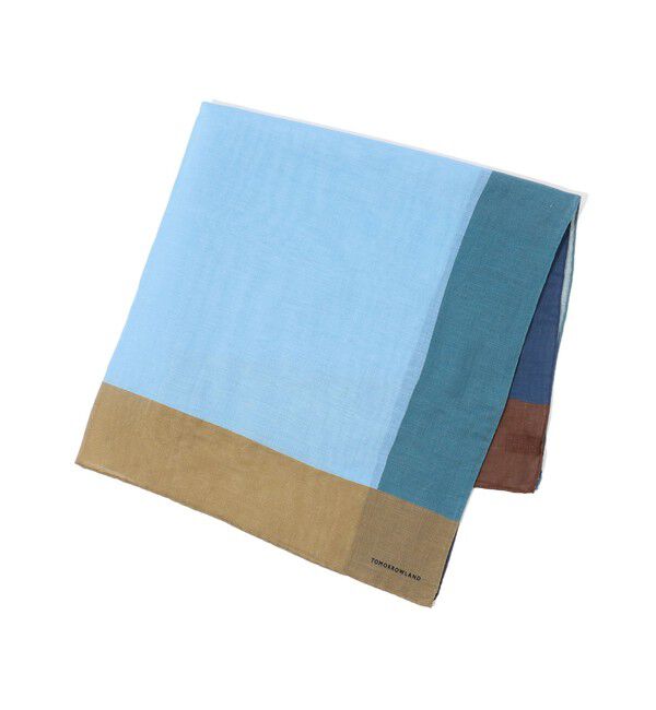 TOMORROWLAND GOODS「TOMORROWLAND コットンリネンシルク パネルスカーフ」|バンダナ・スカーフ|64 ブルー系