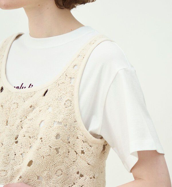 MACPHEE「サークルフラワークロシェ ベスト」|ベスト・ジレ|