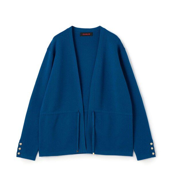 CABaN「コットンカシミヤ Vカラーレスカーディガン」|カーディガン|65 ブルー