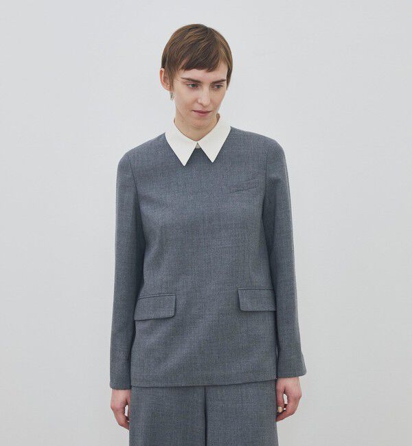 DES PRES「ウールジョーゼット プルオーバーブラウス」|シャツ・ブラウス|