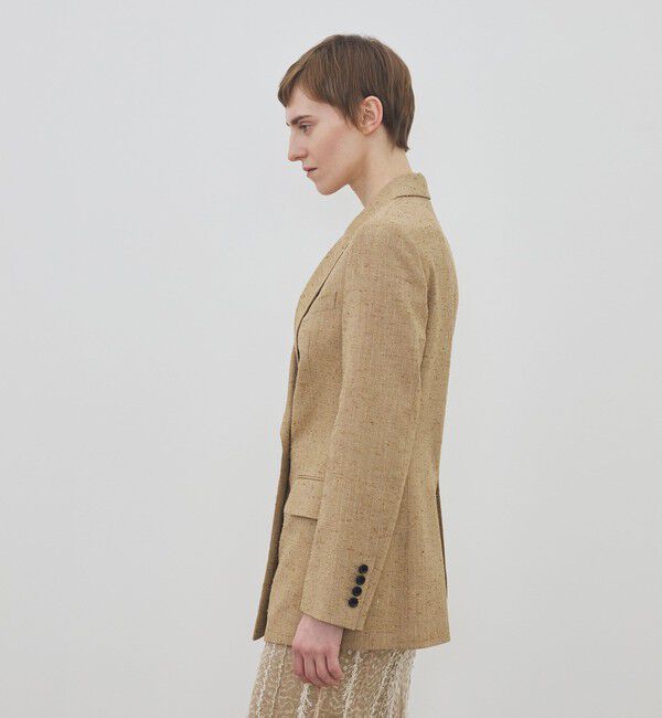 DES PRES「リネンストライプ ピークドラペル ダブルブレステッドジャケット」|テーラードジャケット|