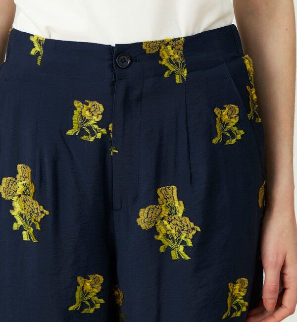 SOULEIADO「カットジャカード タックストレートパンツ」|チノ|