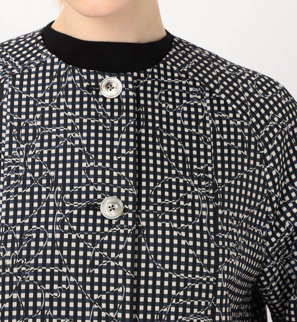 TOMORROWLAND collection「オーバーフラワージャカード クルーネックコート」|ノーカラーコート|