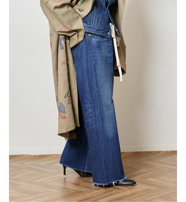  「《追加2》ドロストワイドイージーデニムパンツ」|デニム|