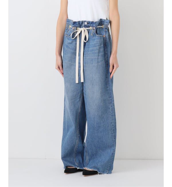  「《追加2》ドロストワイドイージーデニムパンツ」|デニム|