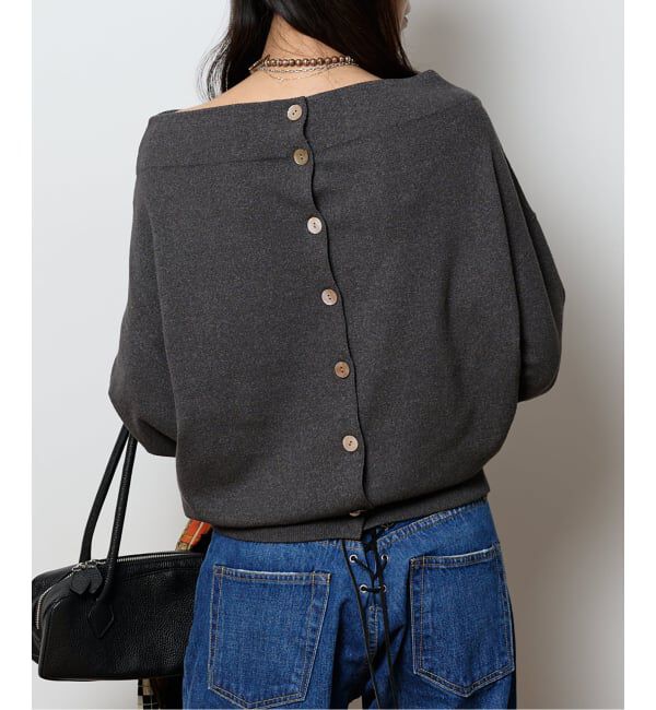  「2WAYワイドネックルーズKNIT CARDIGAN TOPS：ニット」|ニット・セーター|