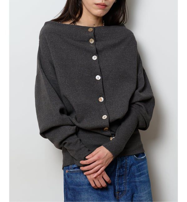  「2WAYワイドネックルーズKNIT CARDIGAN TOPS：ニット」|ニット・セーター|