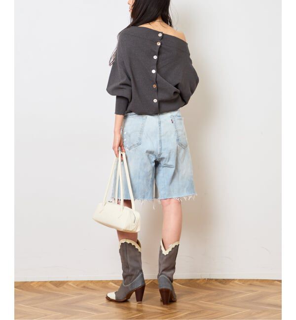  「2WAYワイドネックルーズKNIT CARDIGAN TOPS：ニット」|ニット・セーター|