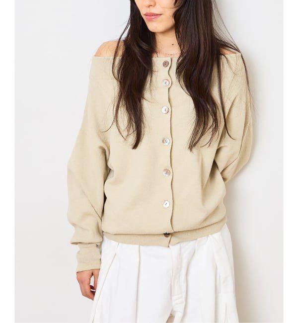  「2WAYワイドネックルーズKNIT CARDIGAN TOPS：ニット」|ニット・セーター|