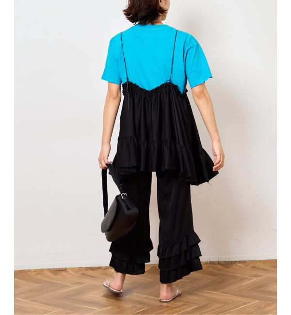  「《予約》SATIN RUFFLE MINI DRESS：ワンピース」|ワンピース|