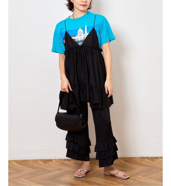  「《予約》SATIN RUFFLE MINI DRESS：ワンピース」|ワンピース|