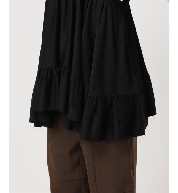  「《予約》SATIN RUFFLE MINI DRESS：ワンピース」|ワンピース|