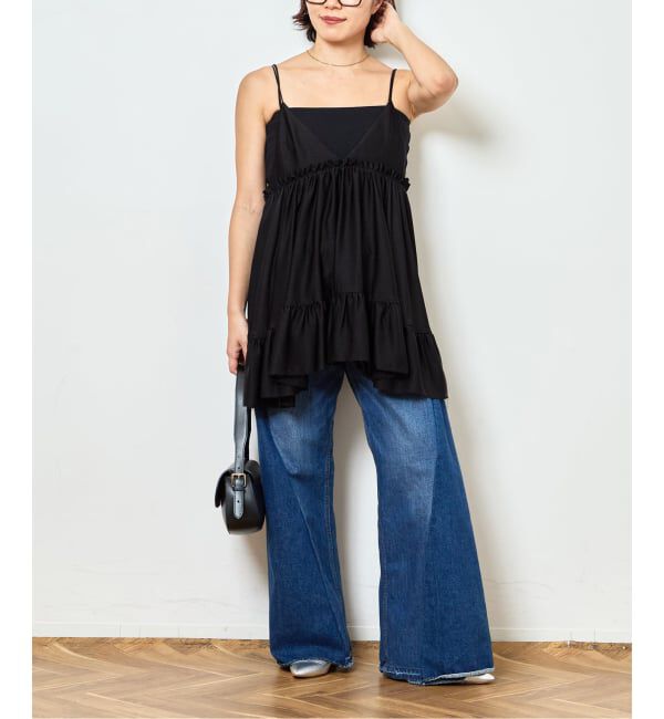  「《予約》SATIN RUFFLE MINI DRESS：ワンピース」|ワンピース|