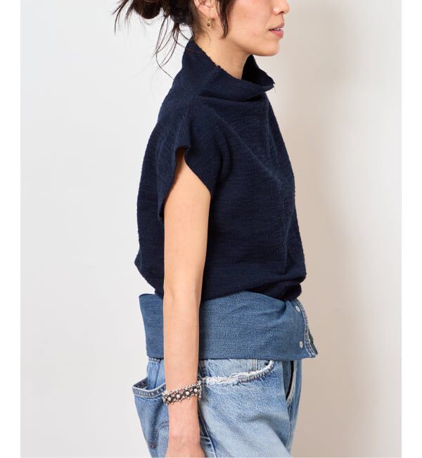  「《予約》TWEED CUT STAND NECK TOPS：カットソー」|Tシャツ・カットソー|