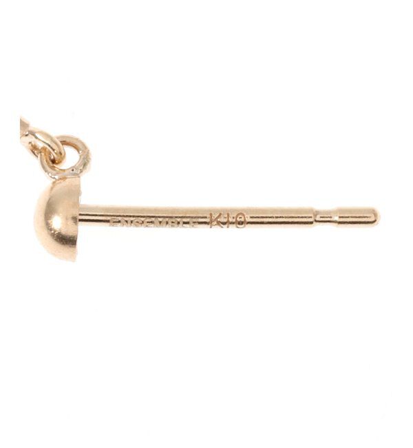  「K10・カルセドニー スクエアストーン ピアス(両耳)」|ピアス|