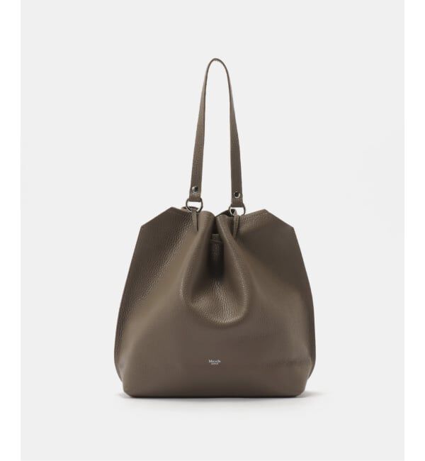  「【blancle/ ブランクレ】Drape drawstring bag」|ショルダー・メッセンジャー|グレー