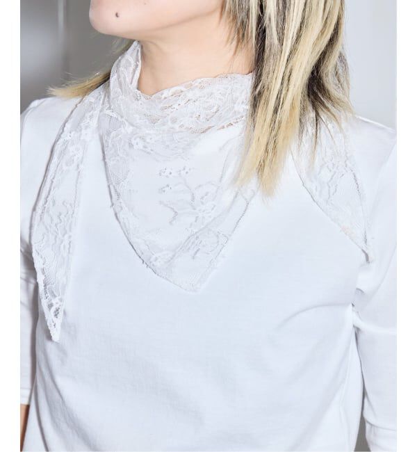  「《予約》LACE スカーフ」|バンダナ・スカーフ|ホワイト