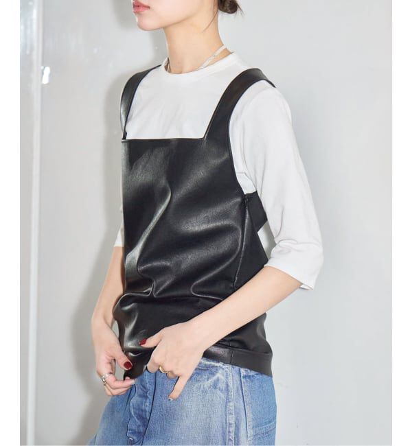  「《予約》FAUX LEATHER TOPS：ブラウス」|シャツ・ブラウス|