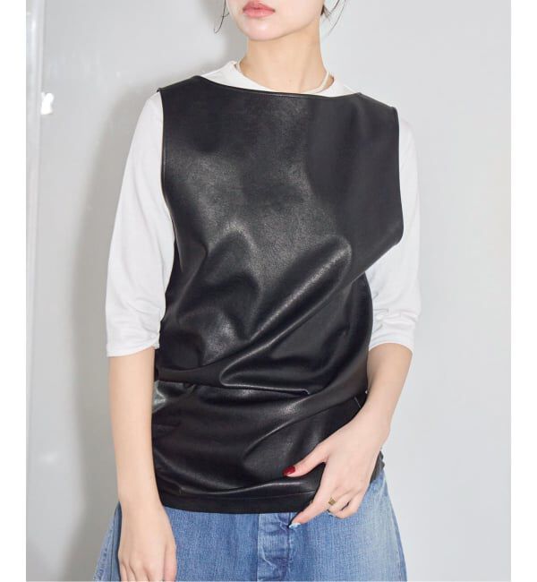  「《予約》FAUX LEATHER TOPS：ブラウス」|シャツ・ブラウス|