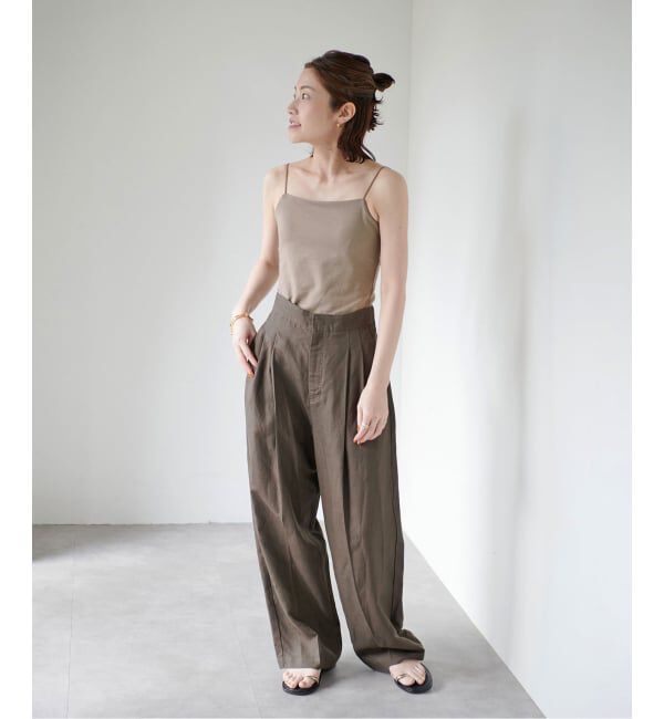 EMILYWEEK「《追加3》オーガニックコットン混 ストレッチブラキャミソール（グレージュ）」|インナー|